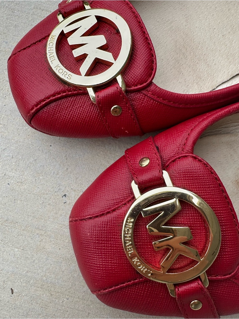 Michael Kors Women's Red MK Logo Ballet Flats 7.5 - Picture 5 of 9
